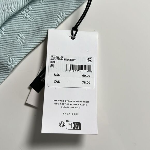 RVCA Women’s Floral High Rise Ribbed Bikini Bottom - Picture 9 of 10